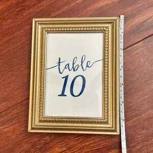 Gold Table Number Frames for Wedding or Event